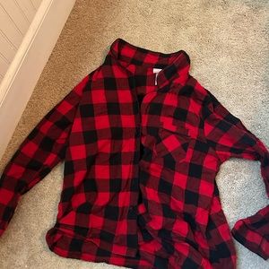 plaid sleepwear shirt